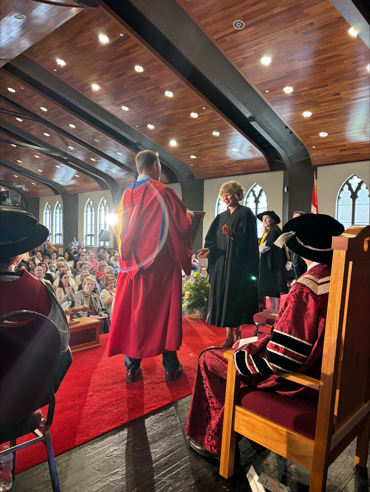 Alexandra Dobrowolsky receiving Professor Emeritus plaque