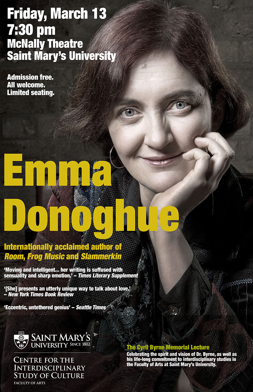 9th Annual Cyril Byrne Memorial Lecture will be Emma Donoghue author of The Room.