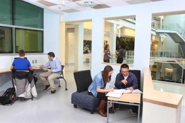 Students sitting and talking.