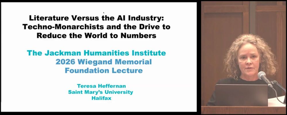 An image of Dr. Teresa Heffernan presenting at the The 2026 Wiegand Lecture