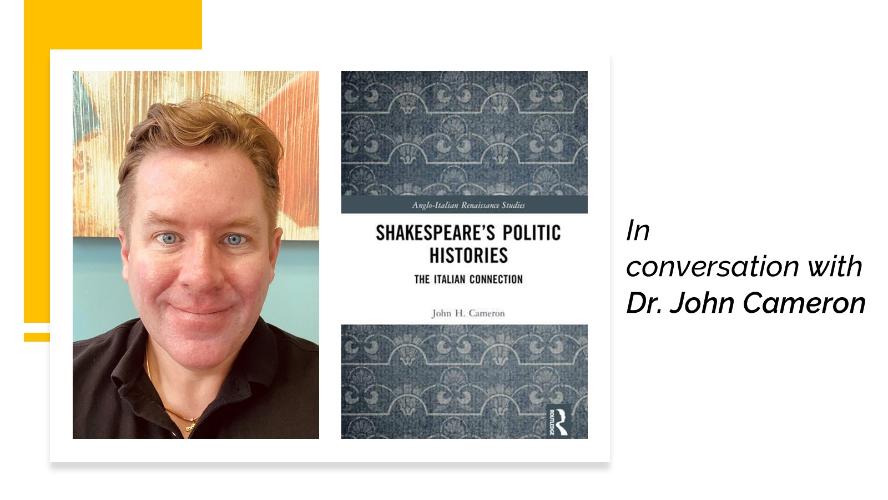 A poster promoting an interview with Dr. John Cameron on his new book.